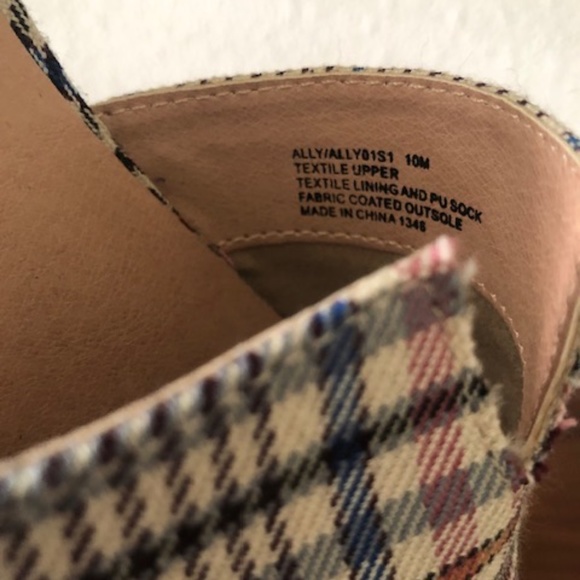 Steve Madden Ally Plaid flat slip on Mules sz 10 medium - Picture 6 of 9